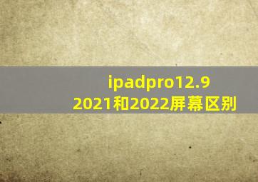 ipadpro12.9 2021和2022屏幕区别